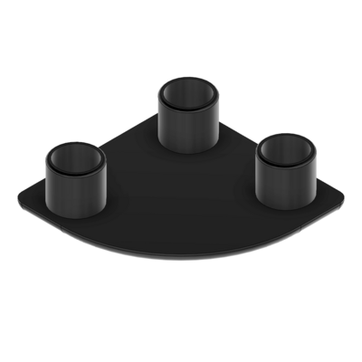 60-120-1 MODULAR SOLUTIONS POLYAMIDE PART END CAP 45MM X 45MM ROUND CORNER BLACK